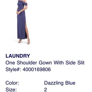 Laundry By Shelli Segal One Shoulder Dress in Blue